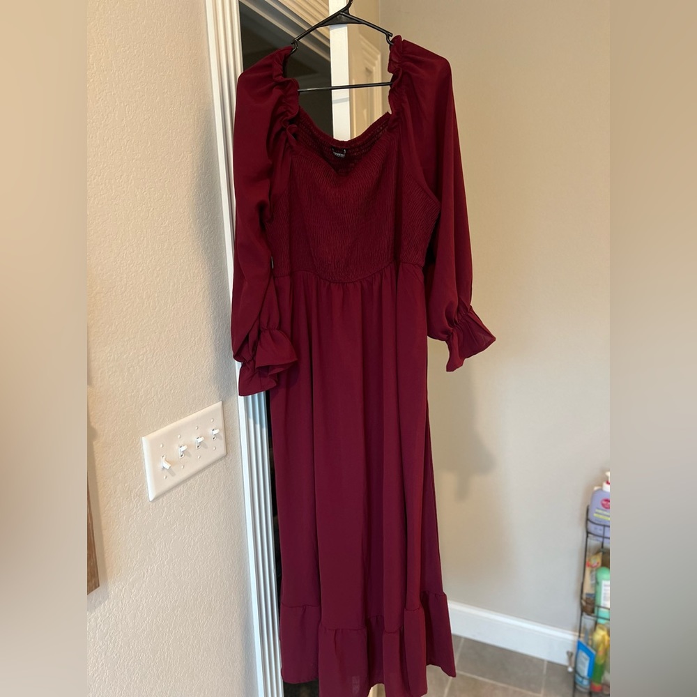 BloomChic Burgundy Maxi Dress